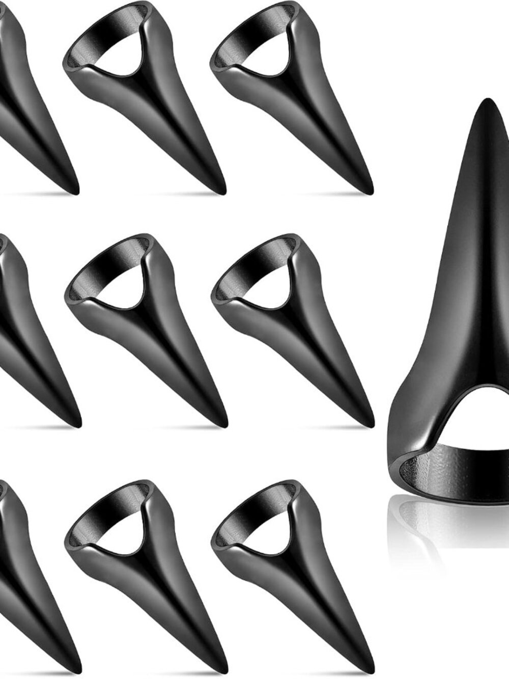 10 Pcs Stitch Braids Tool Metal Finger Rings Hair, Black